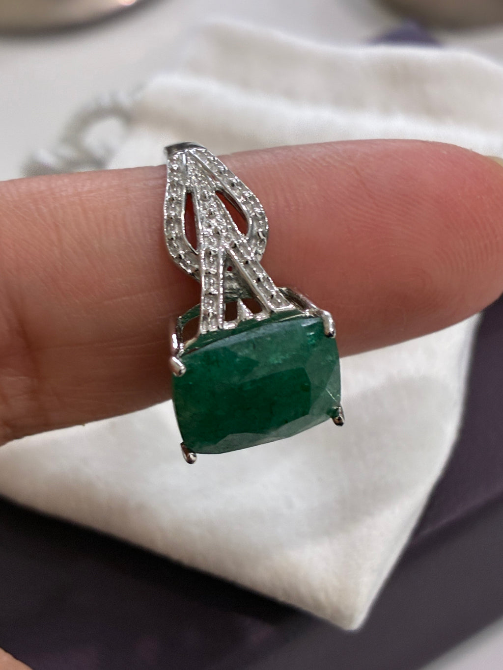 Sterling Silver Emerald Ring