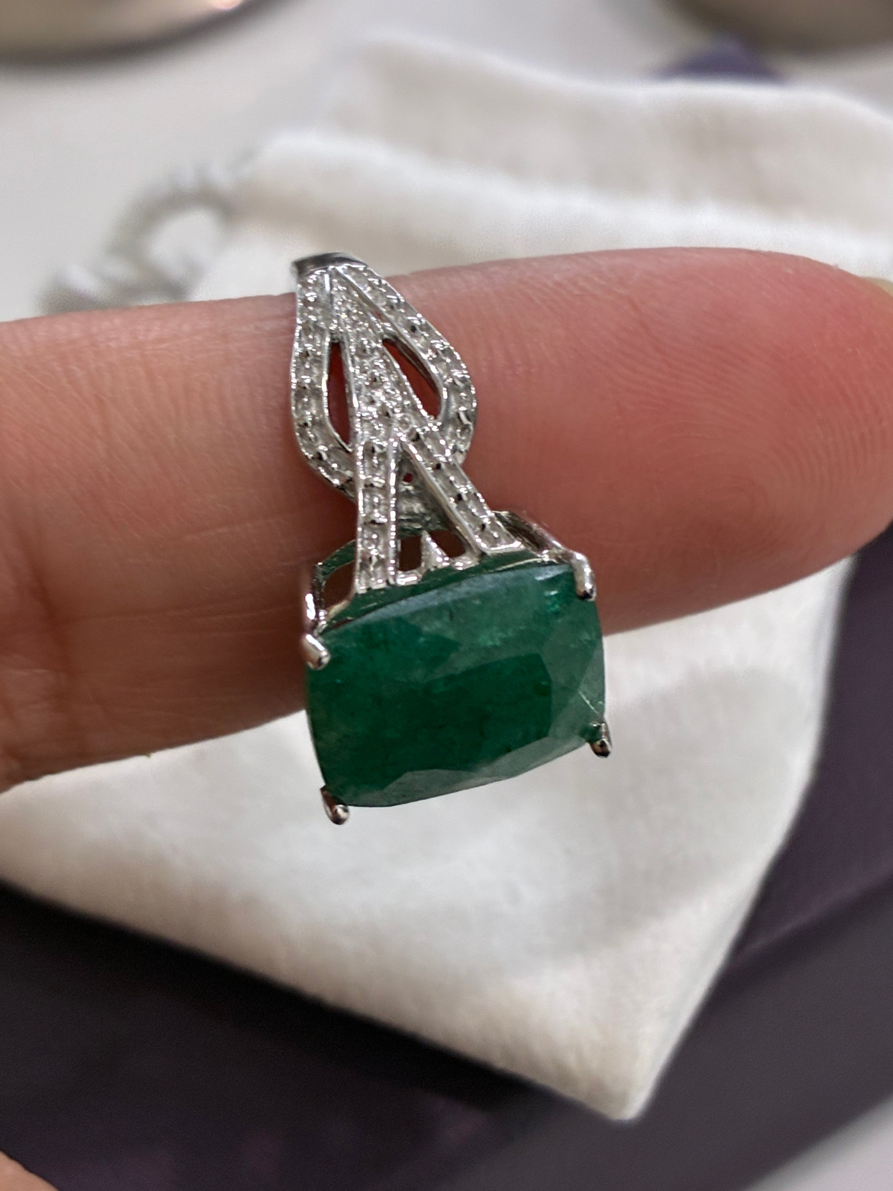 Sterling Silver Emerald Ring