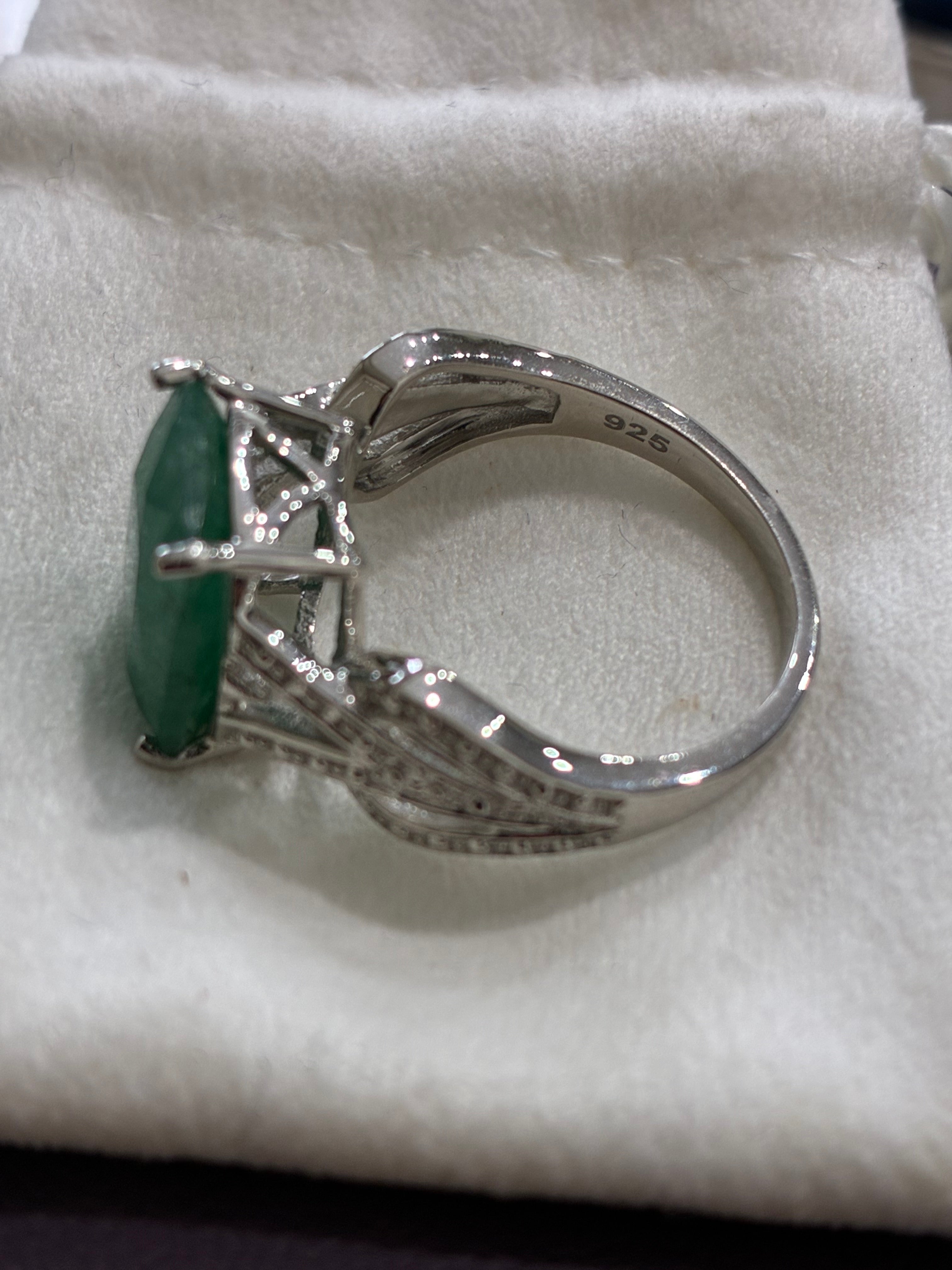 Sterling Silver Emerald Ring