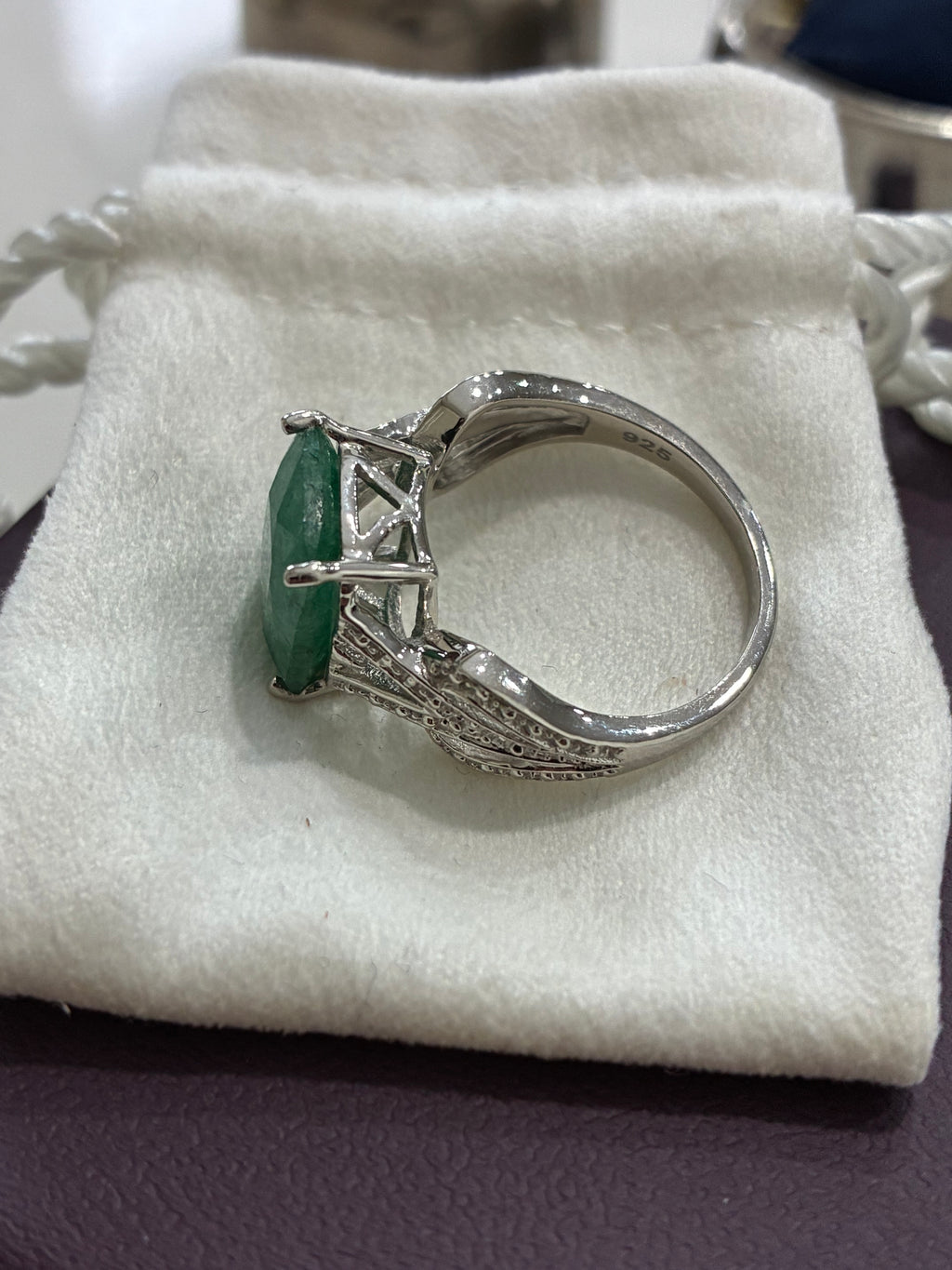 Sterling Silver Emerald Ring