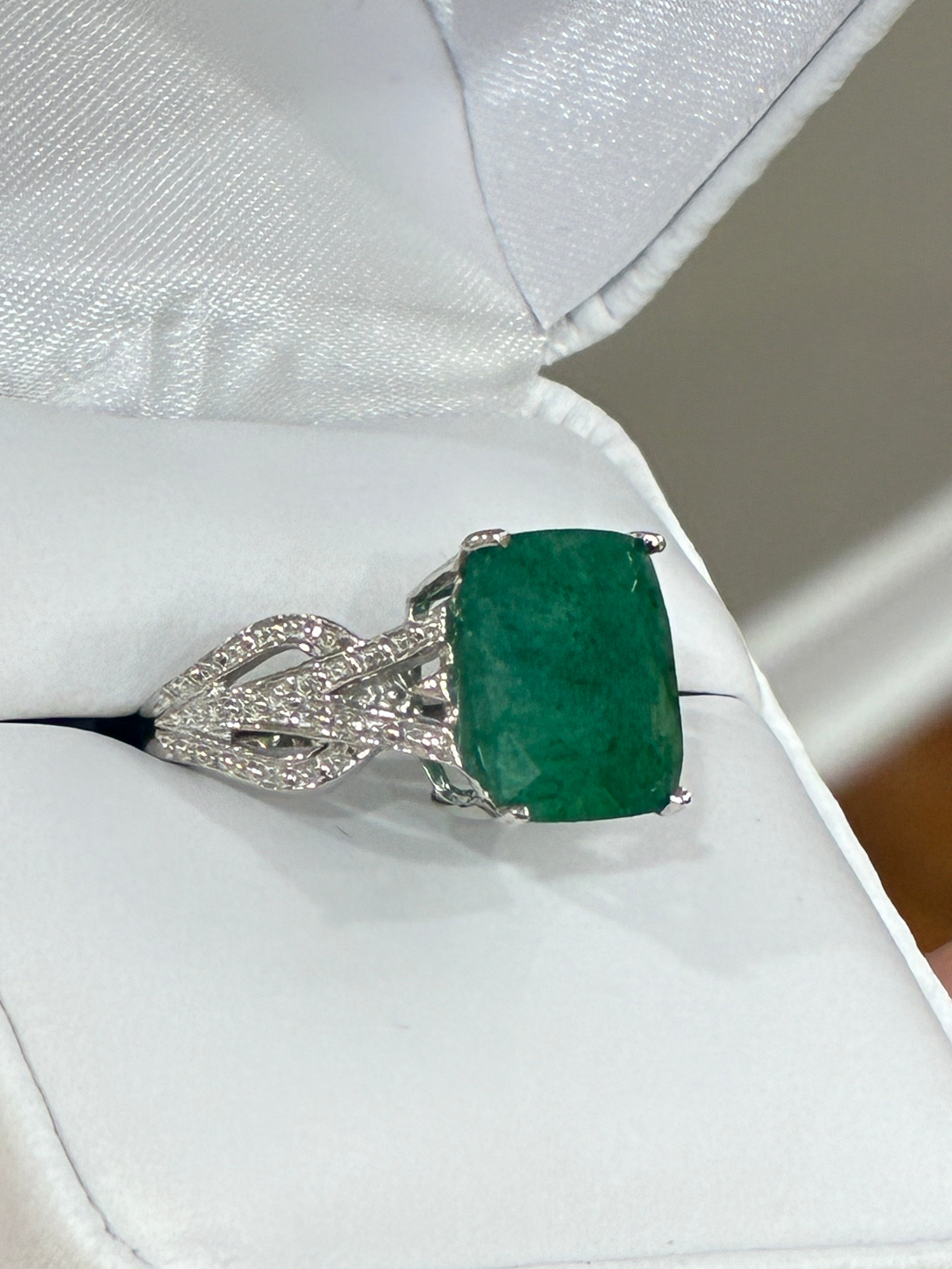Sterling Silver Emerald Ring