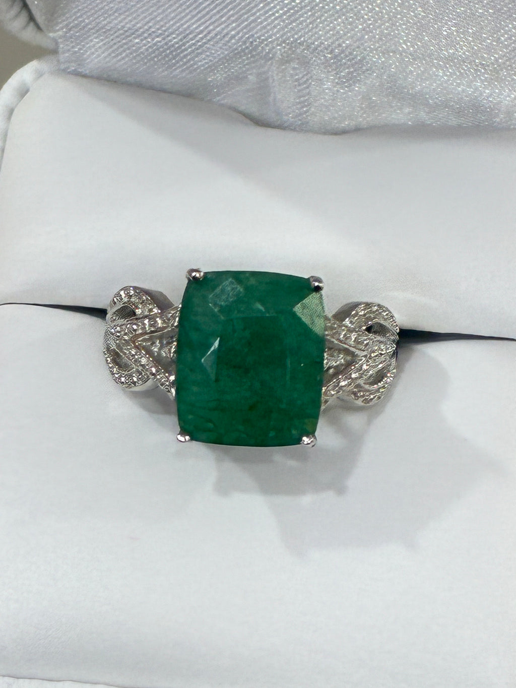 Sterling Silver Emerald Ring