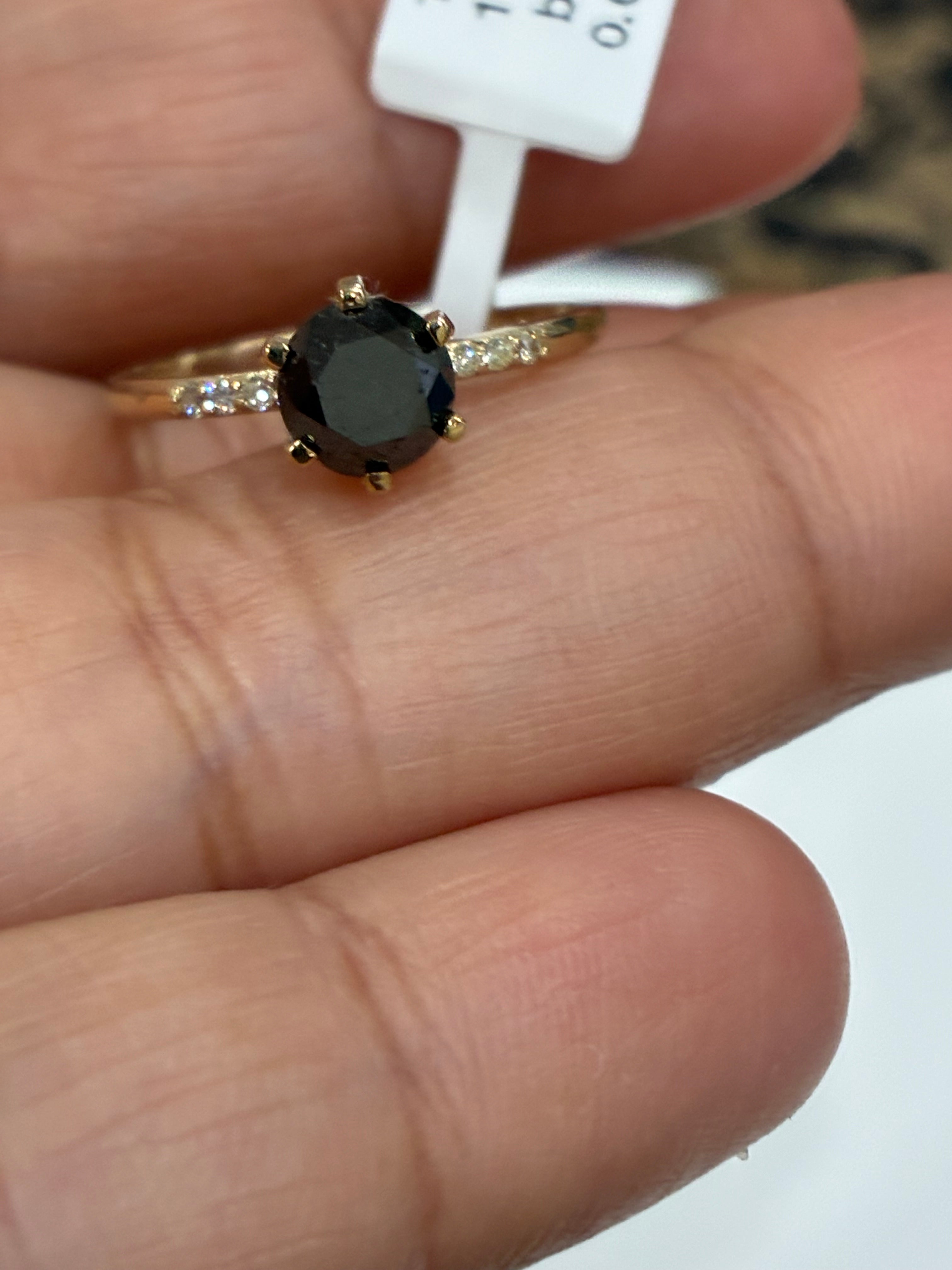 1 Carat Black Lab Diamond Ring Statement Jewelry