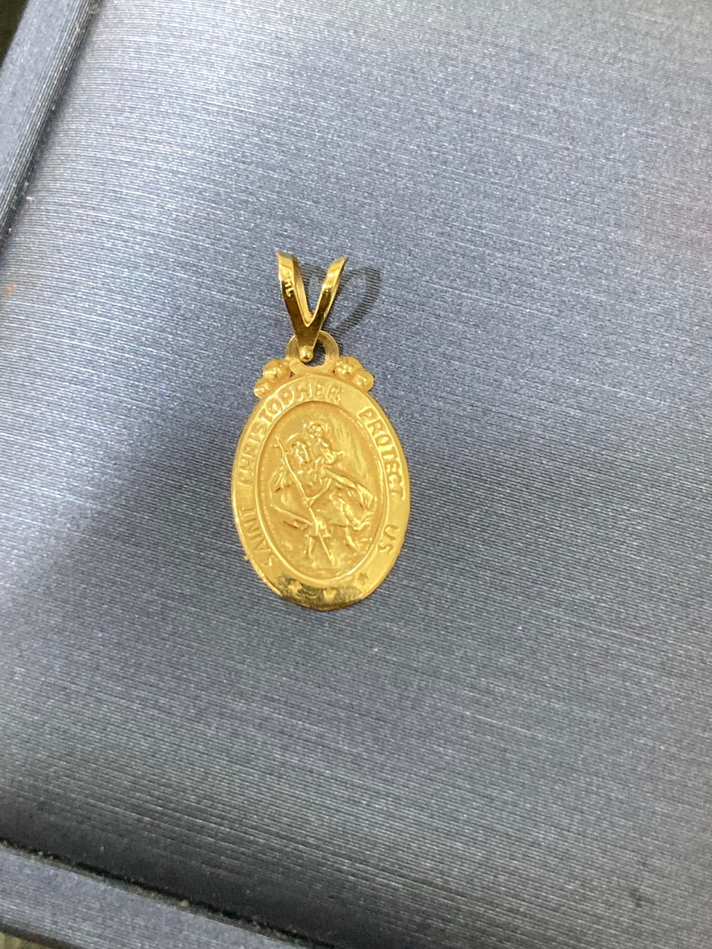 Gold Saint Christopher Pendant | Patron Saint of Travelers