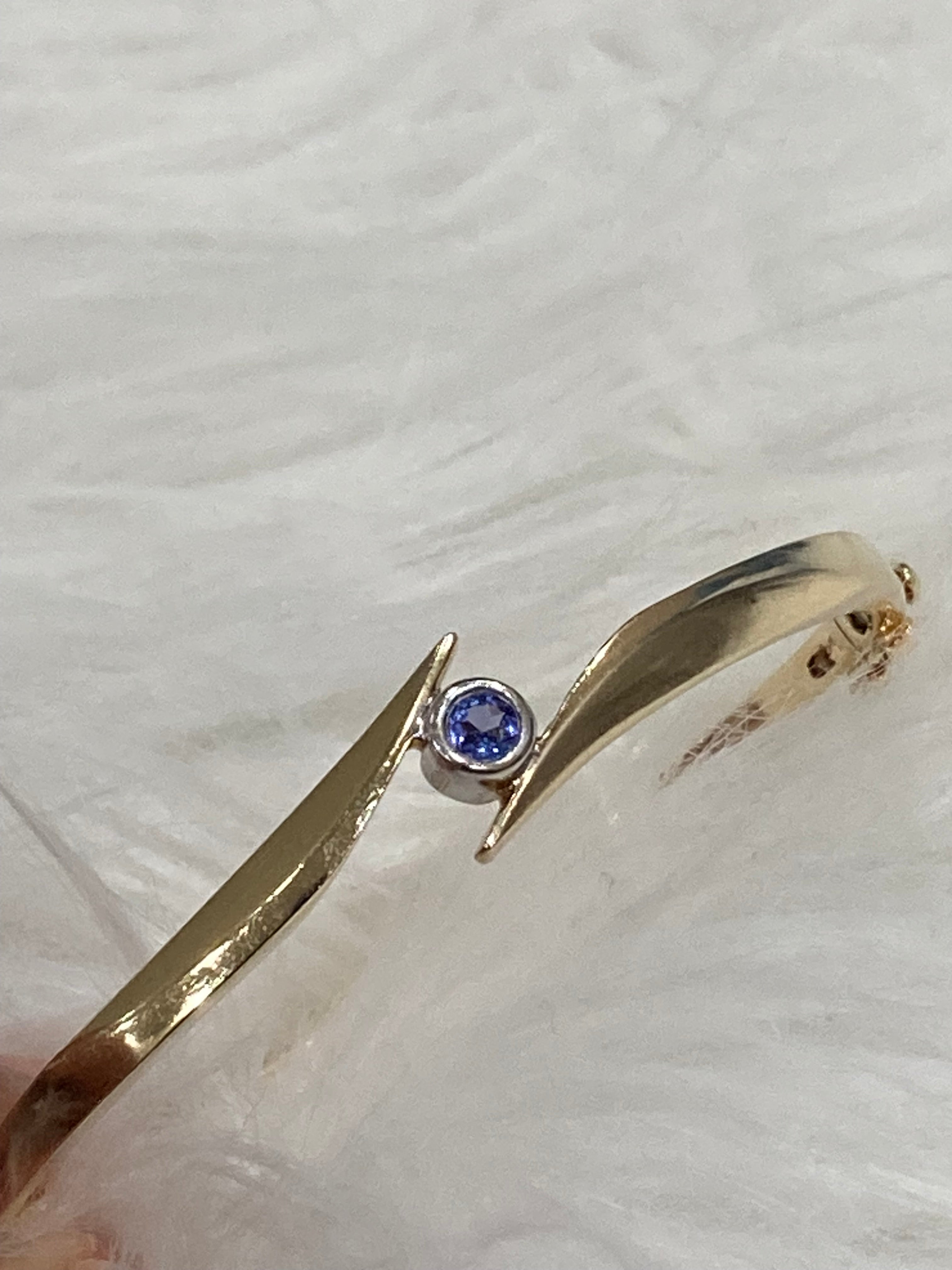 Gold Natural Tanzanite Bezel Bracelet