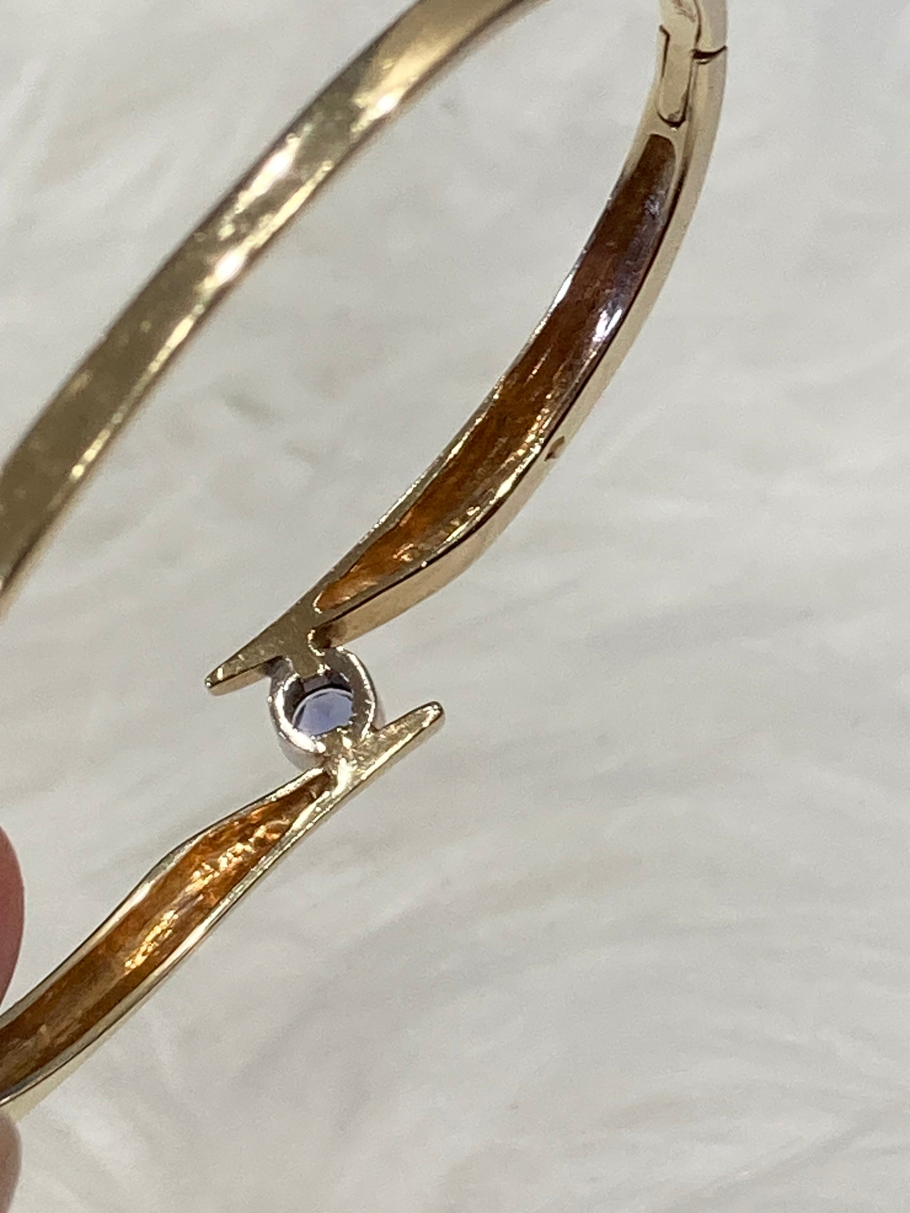 Gold Natural Tanzanite Bezel Bracelet