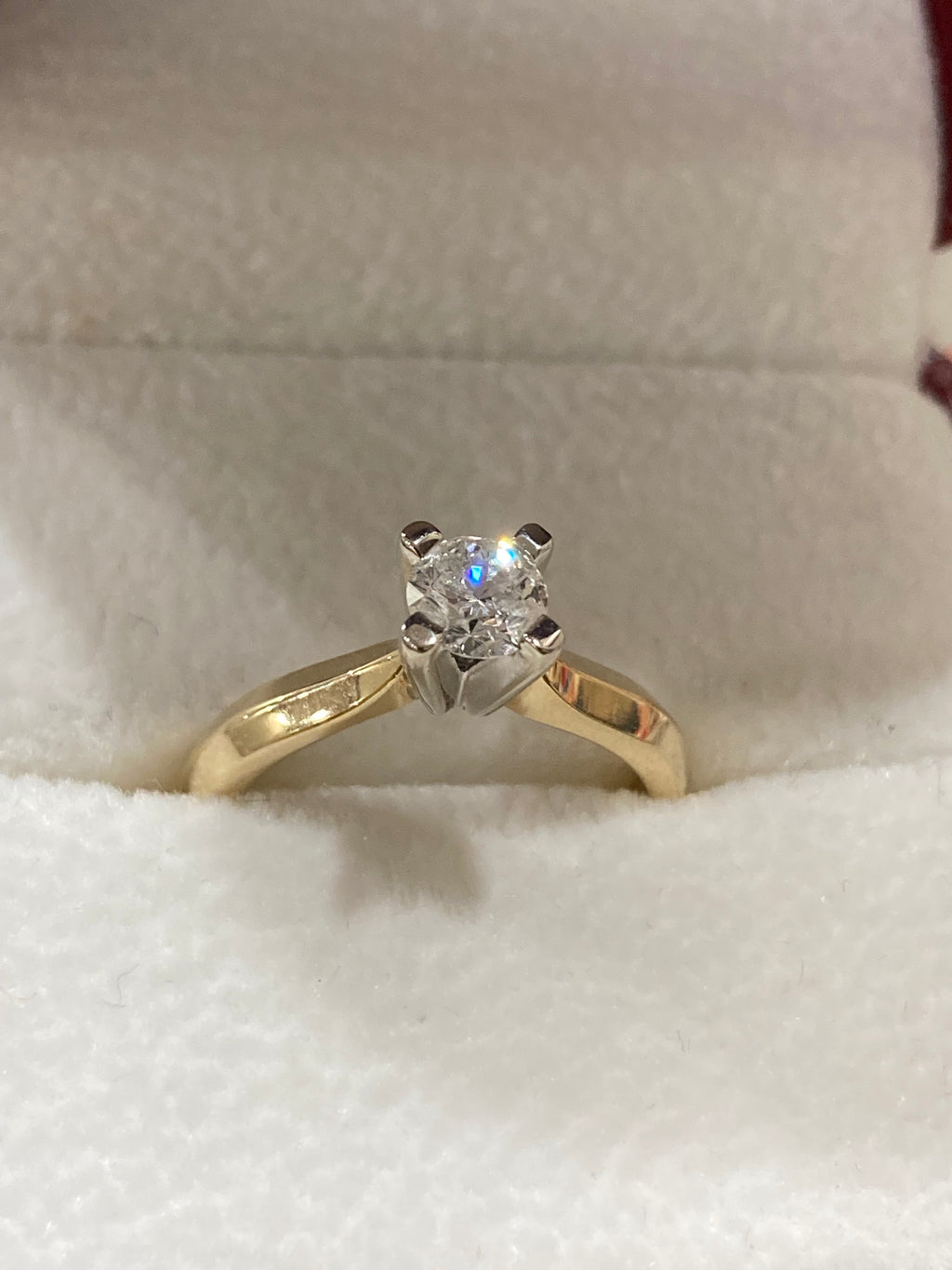 Gold Solitaire Natural Diamond Ring | Engagement Ring