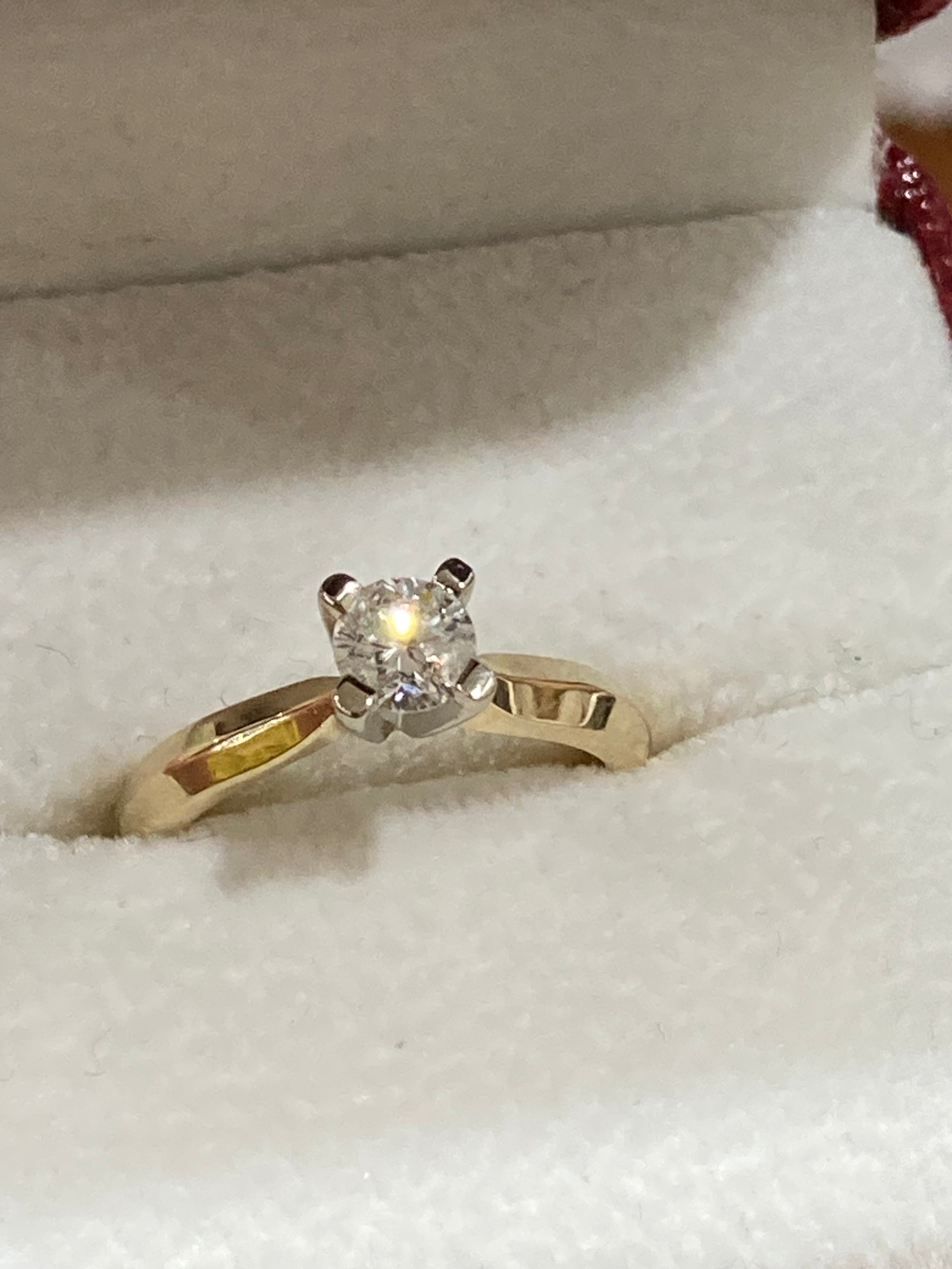 Gold Solitaire Natural Diamond Ring | Engagement Ring