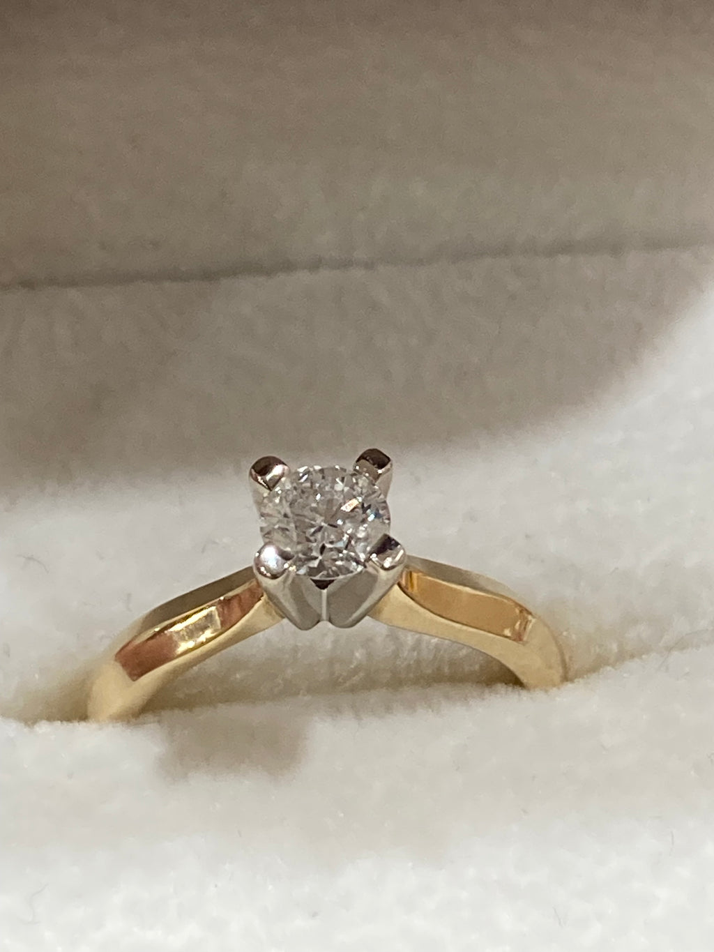 Gold Solitaire Natural Diamond Ring | Engagement Ring