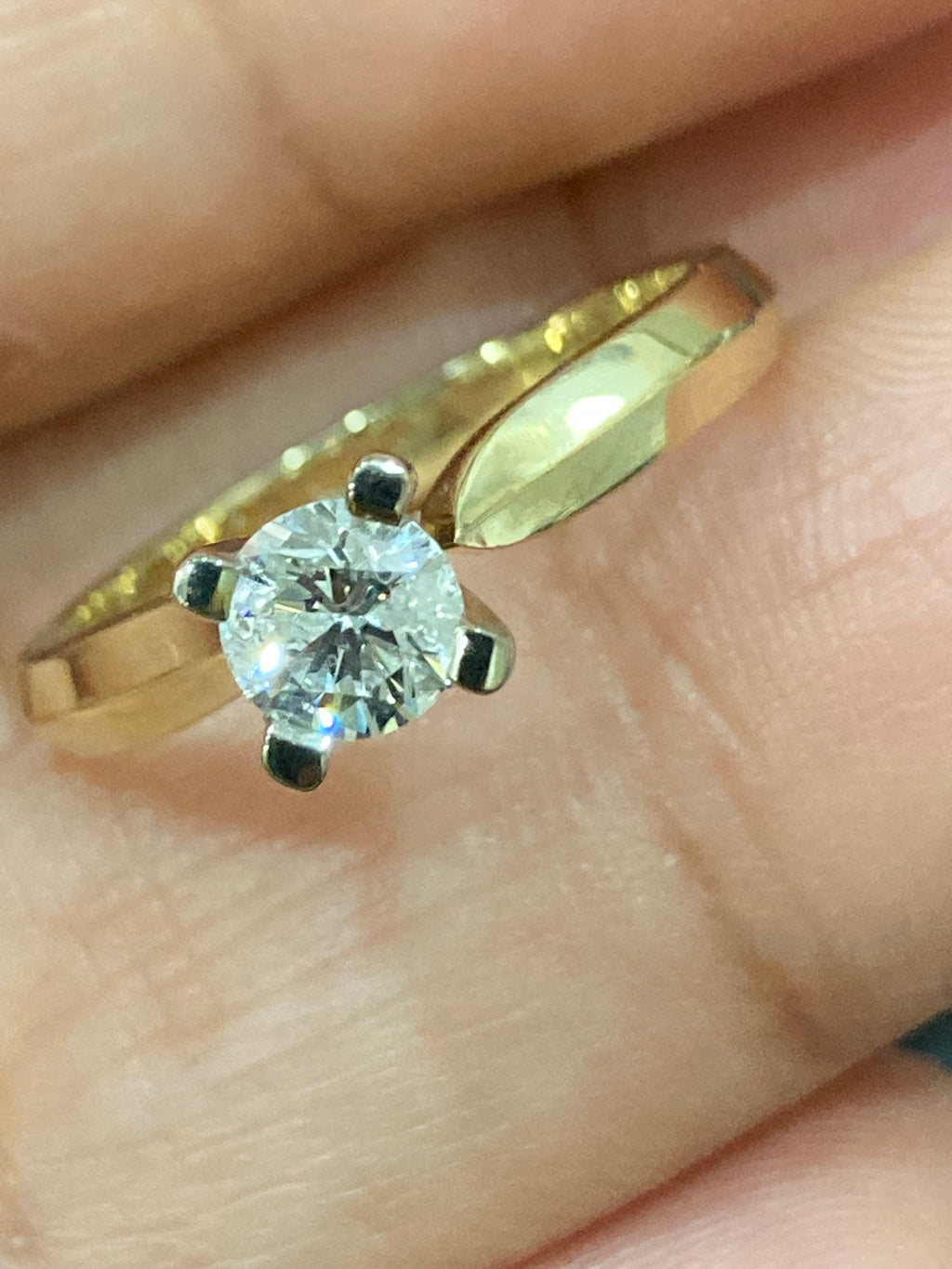 Gold Solitaire Natural Diamond Ring | Engagement Ring