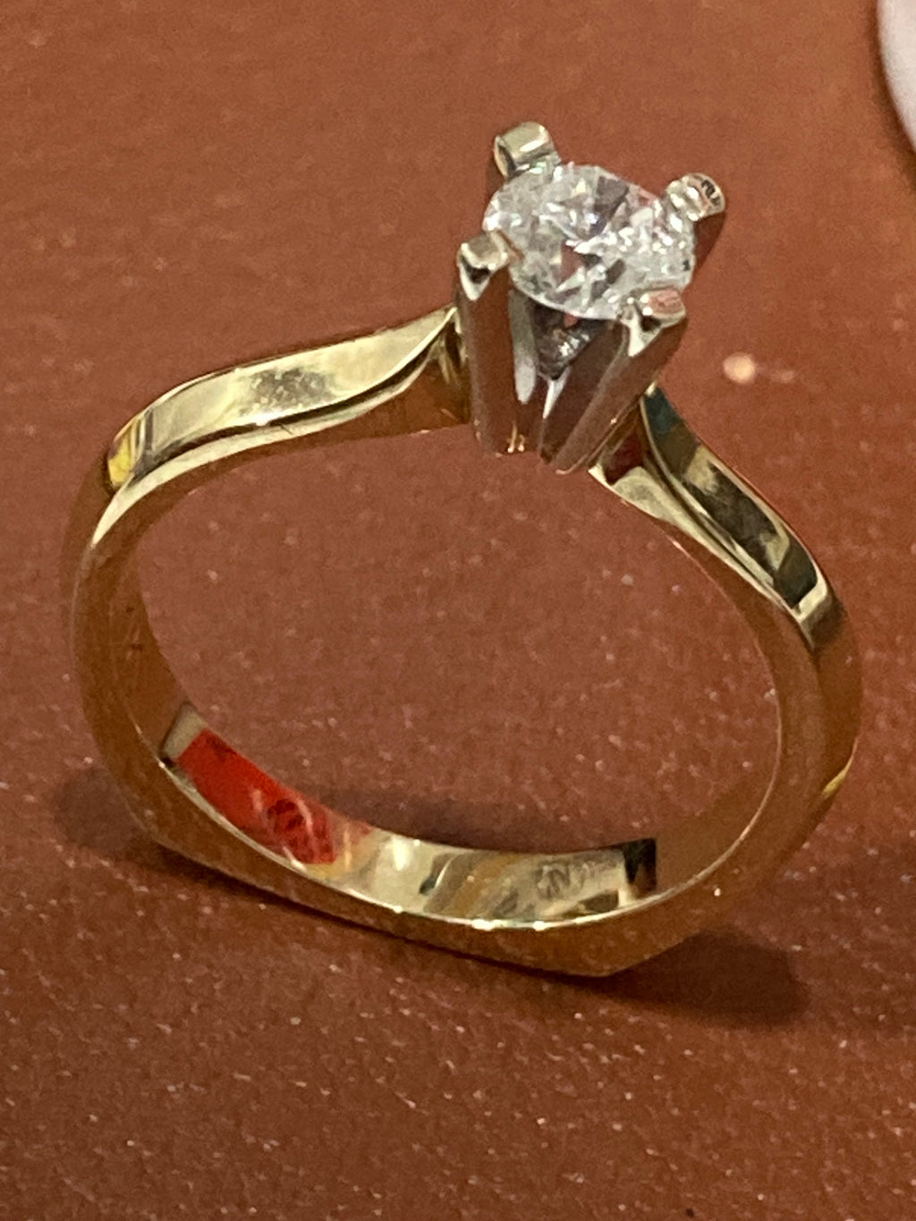 Gold Solitaire Natural Diamond Ring | Engagement Ring