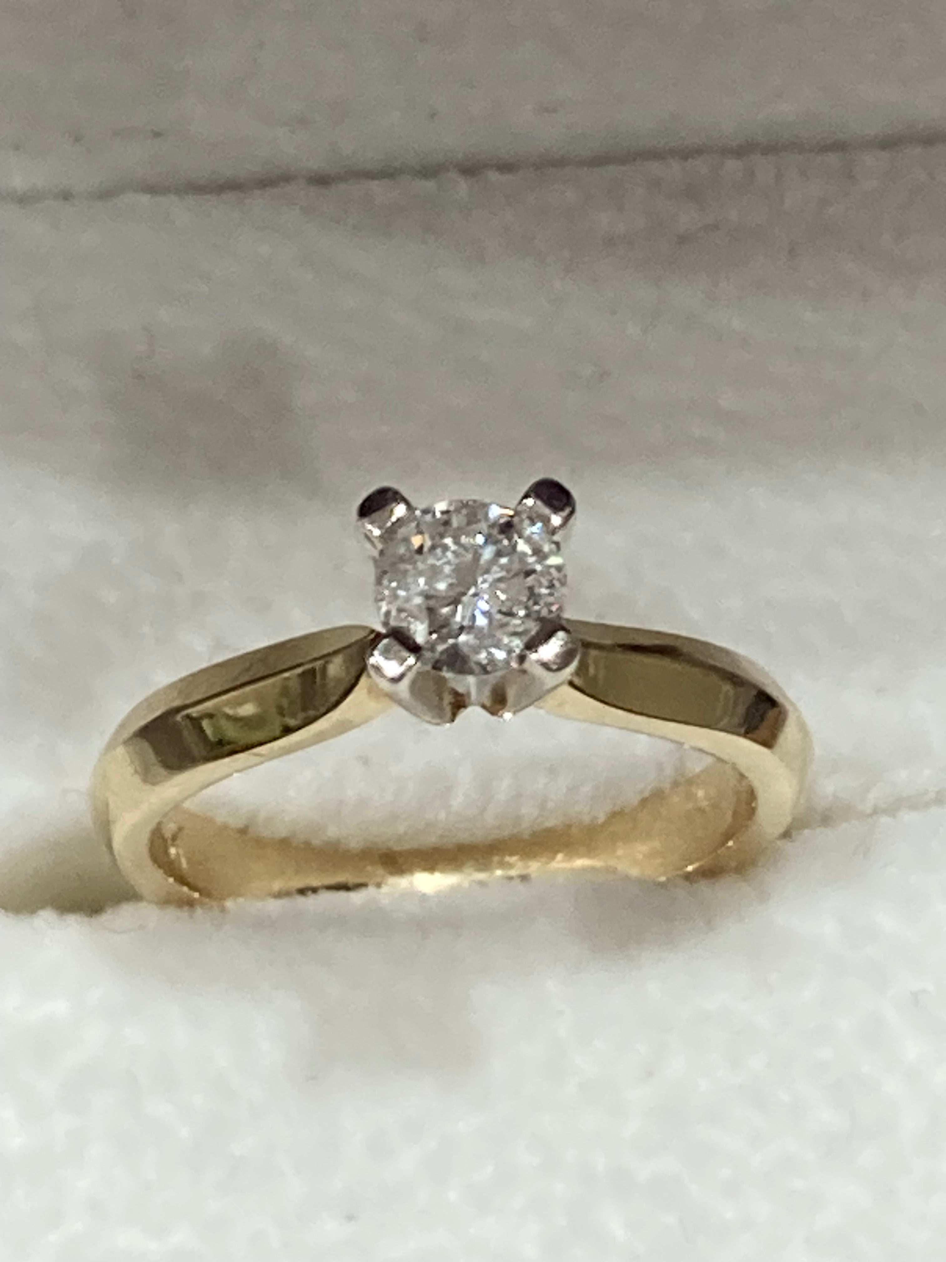 Gold Solitaire Natural Diamond Ring | Engagement Ring