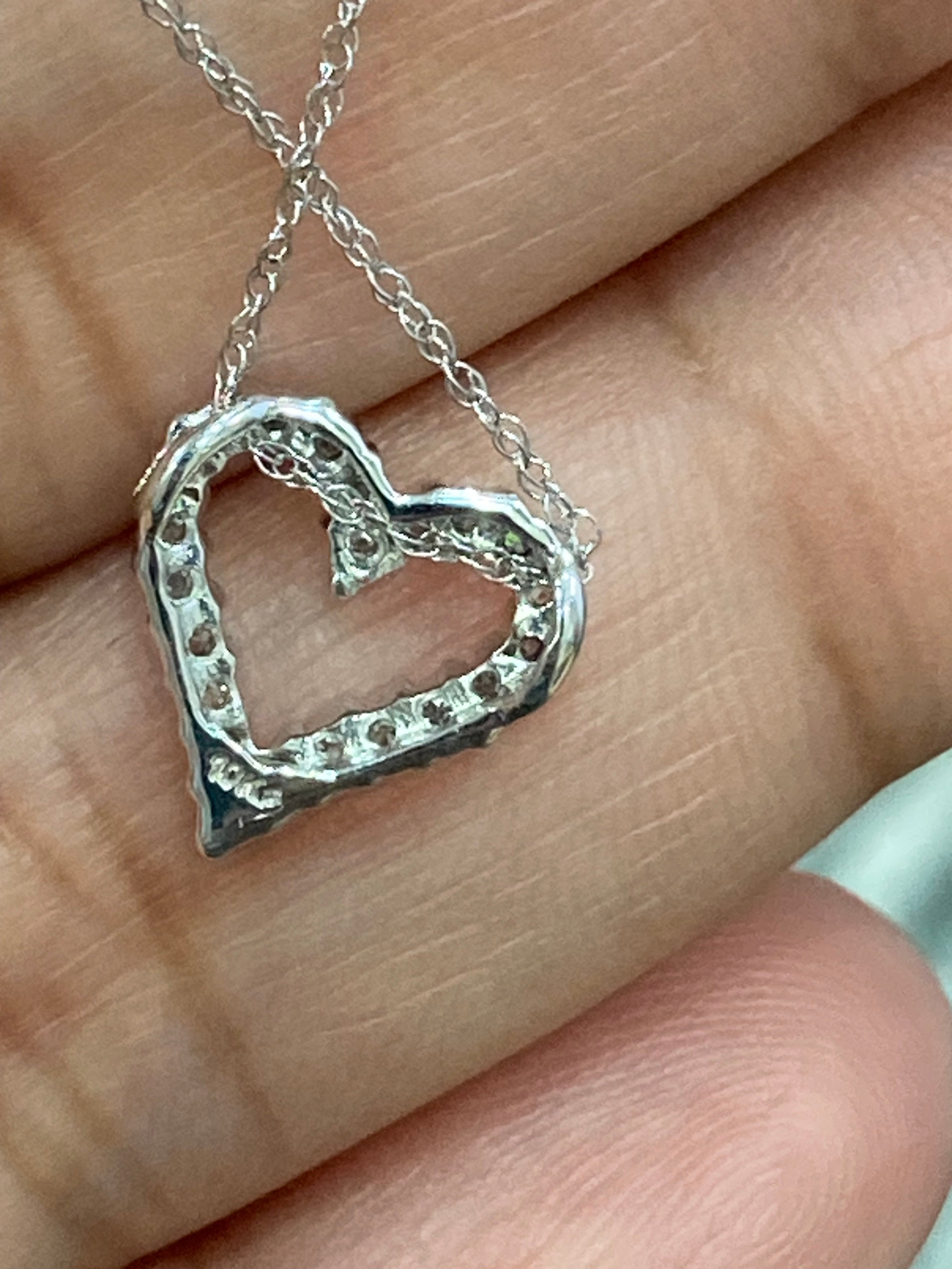 Diamond Heart Pendant Necklace | 18” Chain | Timeless Romantic Jewelry
