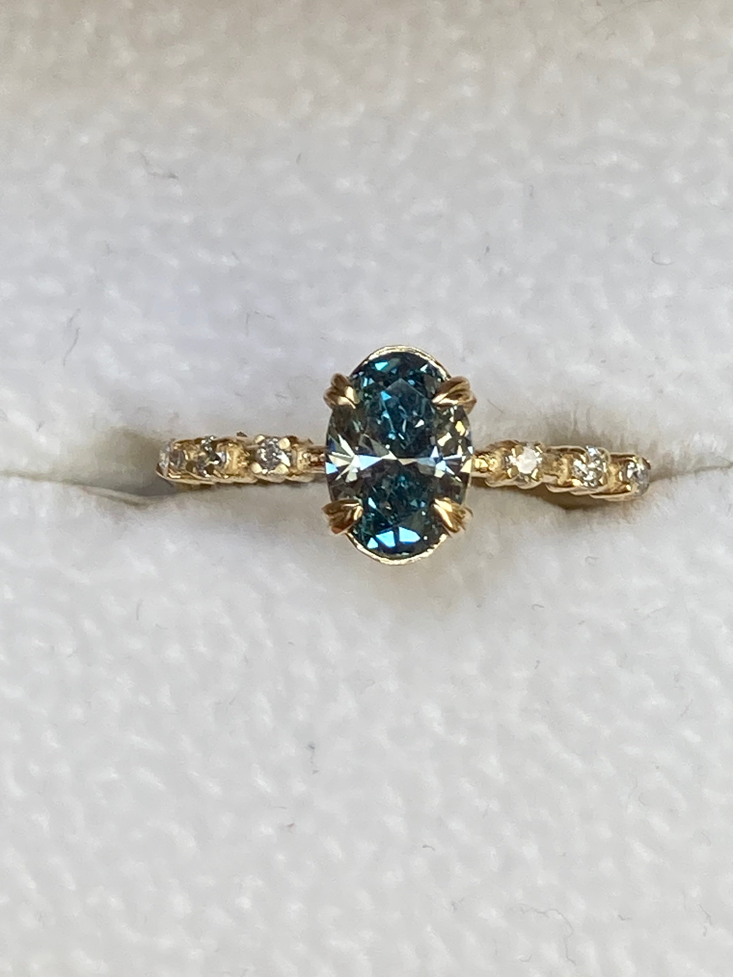 Rare Blue Diamond Ring | 0.85 CT Oval