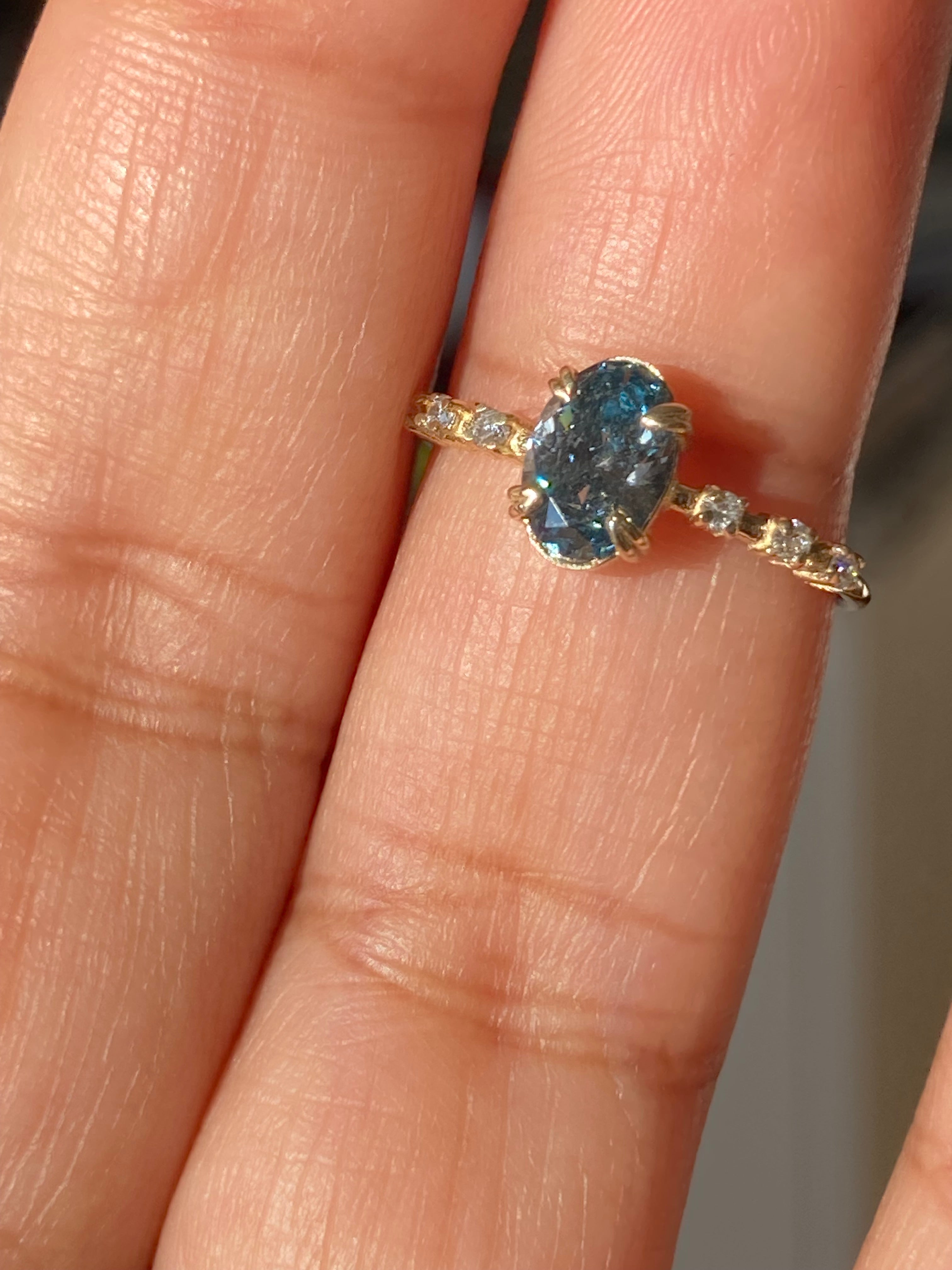 Rare Blue Diamond Ring | 0.85 CT Oval