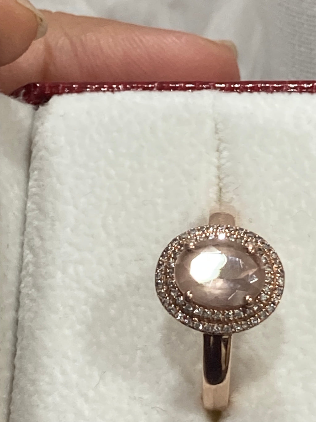 14KT Yellow Gold Morganite & Diamond Ring – Size 7