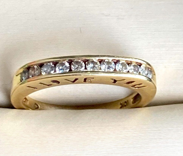 10K Yellow Gold "I Love You" Chanel Diamond Band (0.40-0.50 CT)