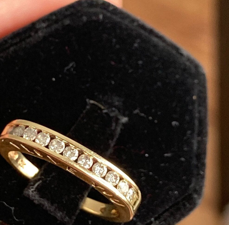 10K Yellow Gold "I Love You" Chanel Diamond Band (0.40-0.50 CT)